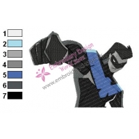 Nightwing Teen Titans Embroidery Design 04